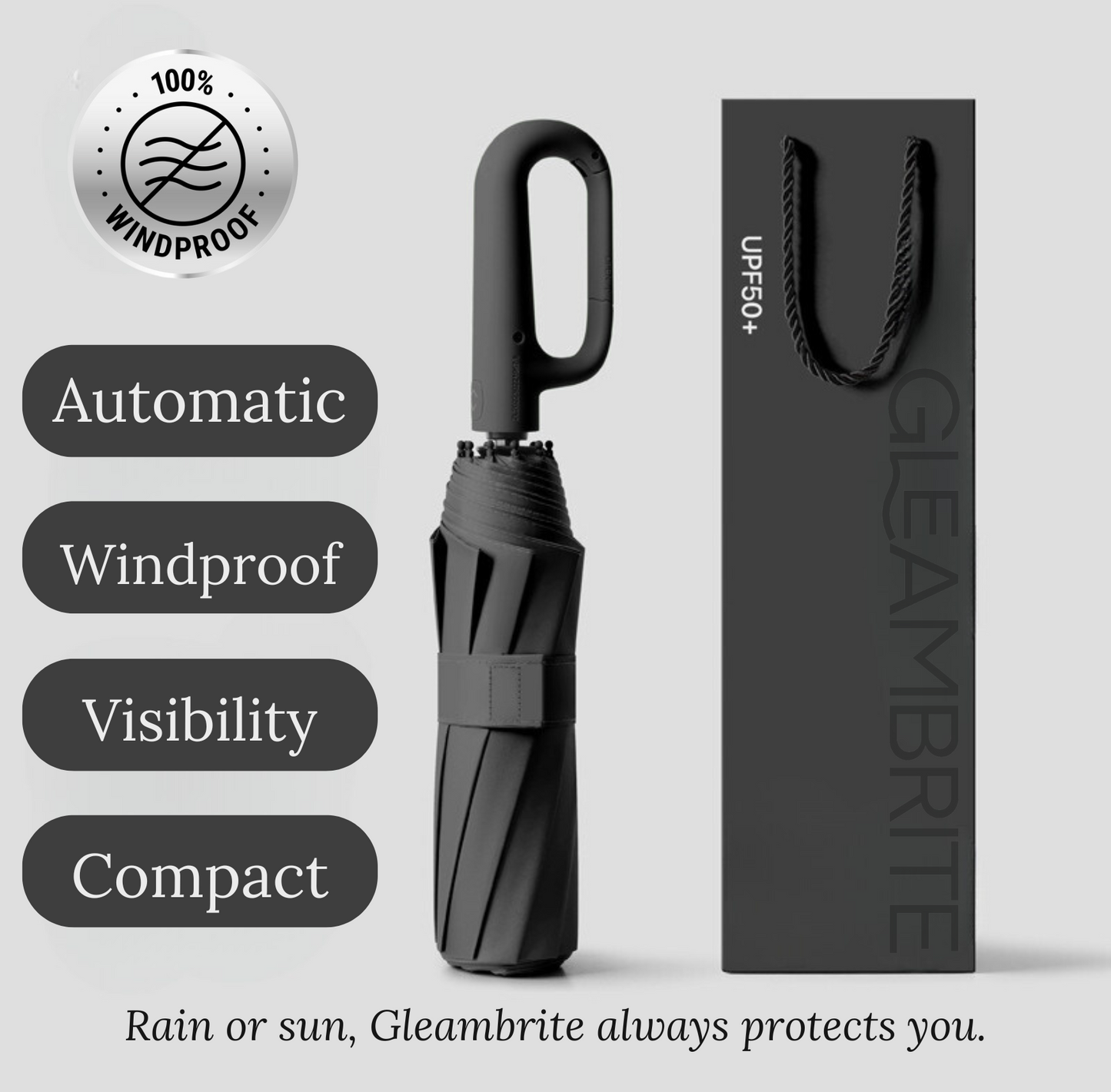Gleambrite WindGuard ™ AutoFold Umbrella